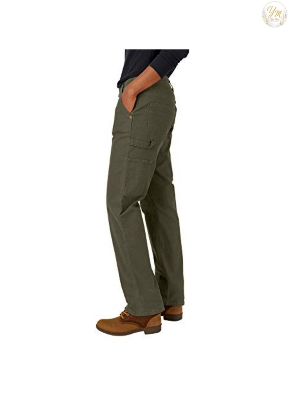Relaxed Straight Carpenter Duck Pants Women's Work Utility Stretch 7-Pocket - Picture 4 of 5